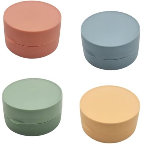 Jabonera de plástico, 4 jaboneras portátiles de viaje, impermeables con tapa, pequeñas jaboneras para el hogar, exteriores y camping, 4 colores (1/4)