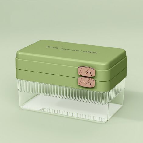 Cubitera con tapa - Cubitera de silicona con tapa hermética - Apta para bebidas frías, cócteles y café (Apto para congelador, diseño antiadherente) (1/4)