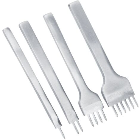 Kit de 4 punzones para cuero, punzones de 3 mm para manualidades, juego de cinceles para cuero, brocas de 1/2/4/6 (3 mm) (1/4)