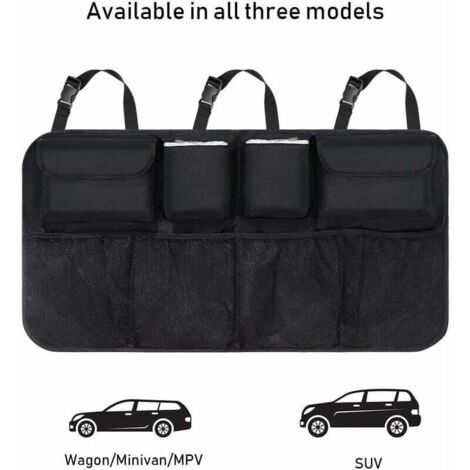 Borsa portaoggetti per auto pieghevole multiuso, bagagliaio per auto, portaoggetti per auto, nero (1/4)