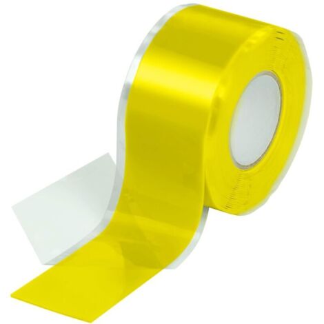 Cinta de silicona autoadhesiva amarilla 1x 3 m (autoadhesiva, autopolimerizable), cinta aislante y cinta de sellado (agua, aire), 25 mm de ancho,... (1/4)