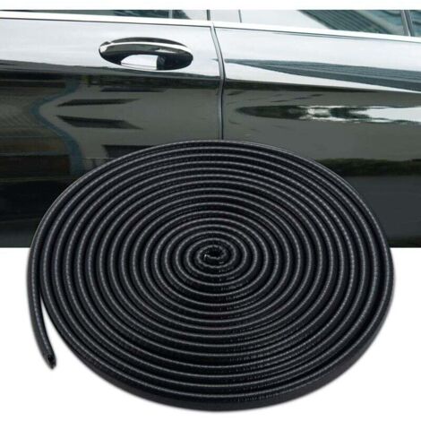 (10 m, negro) Protector de borde de puerta de coche, tira de sellado de goma en forma de U para sedanes, camiones, SUV, vehículos todoterreno y barcos, abertura de 5 mm (1/4)