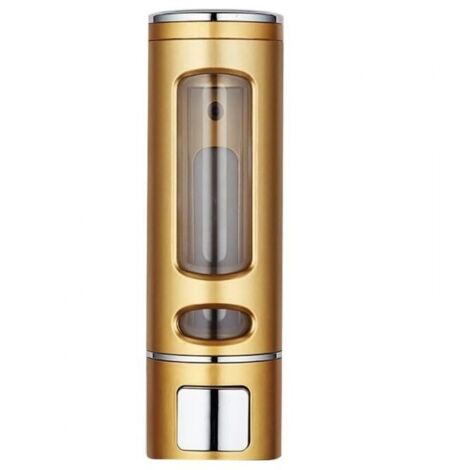 Dispensador de jabón dorado simple de 400 ml, dispensador de gel de ducha de pared, jabonera, accesorios de baño (1/4)