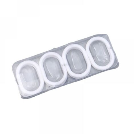 Anillas para cortina de ducha, juego de 12 anillas para cortina de ducha, color blanco, 3x4cm, para colgar la cortina de ducha en la barra de la ducha, tamaño pequeño, diseño ovalado, plástico,