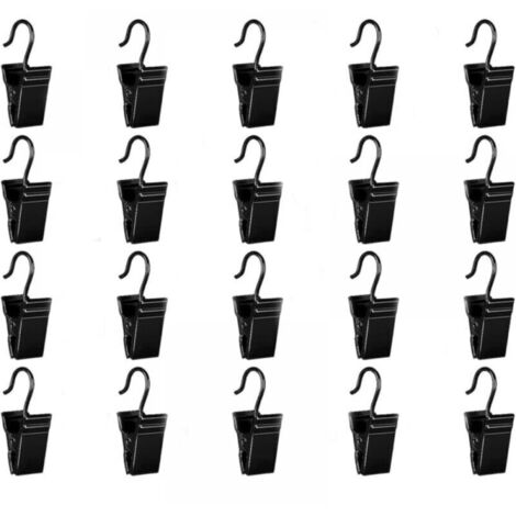 Paquete de 20 clips de cortina de acero inoxidable con ganchos, clips de cortina de metal con ganchos, clips de cortina, clips de cortina, clips de cortina de metal pequeños con ganchos, para cortinas (1/4)