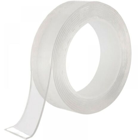 1 pieza de cinta adhesiva de doble cara extra fuerte – multifuncional – reutilizable y extraíble – transparente (1/4)