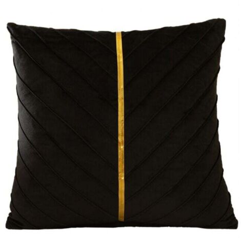 Paquete de 2 fundas de cojín decorativas modernas de color negro, 45 x 45 cm, para sofá, estilo vintage, suave, con cremallera oculta, para silla, sala de estar, hogar y dormitorio. (1/4)