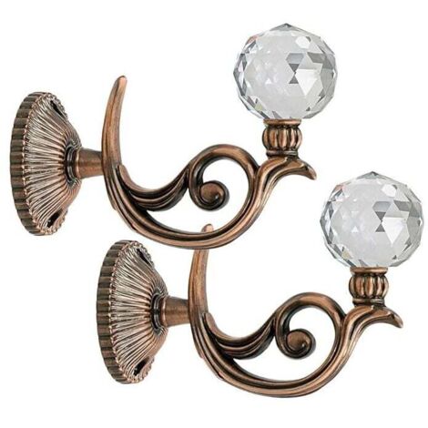 1 paio di fermacravatte per tende a sfera in vetro effetto cristallo bronzo rosso (1/4)