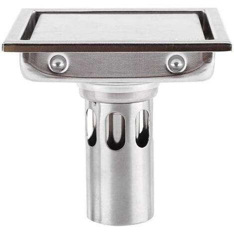 Desagüe de suelo cuadrado de 110 mm, acero inoxidable 304, con filtro para azulejos, antiobstrucción y antiolores, para cocina, baño, gran diámetro, inodoro y balcón.