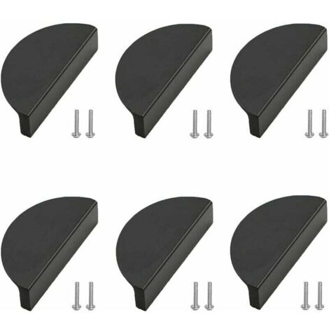 Tirador para puerta de armario de cocina, tirador para mueble de cocina negro, tirador para mueble, tiradores para armario, centro del agujero 64 mm, incluye 12 tornillos, para puertas, cajones, muebl