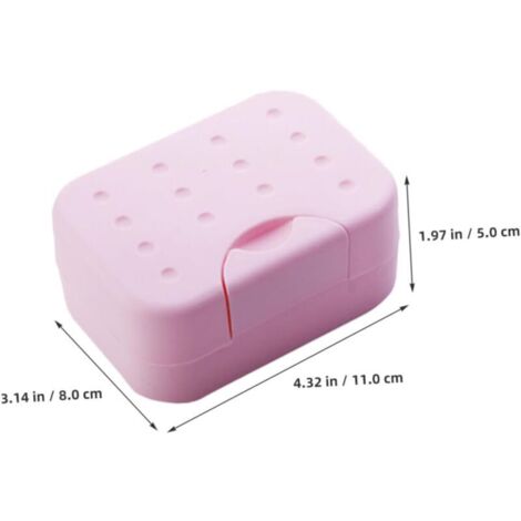 Jabonera de viaje, jabonera con tapa, jabonera de plástico, jabonera fácil de limpiar para baño, ducha y cocina. (1/3)