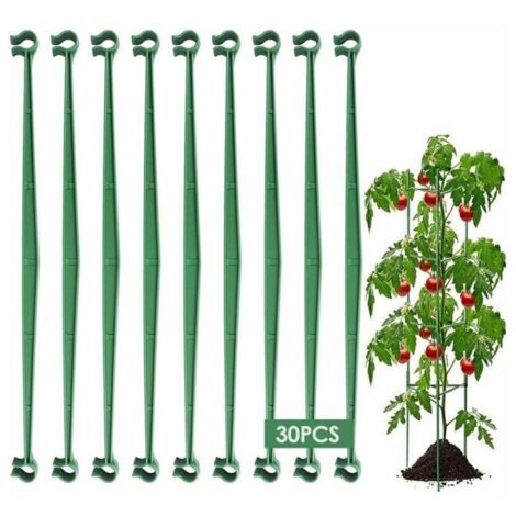(Verde) Paquete de 30 brazos de soporte para jaulas de tomate, soportes para plantas y estacas de jardín