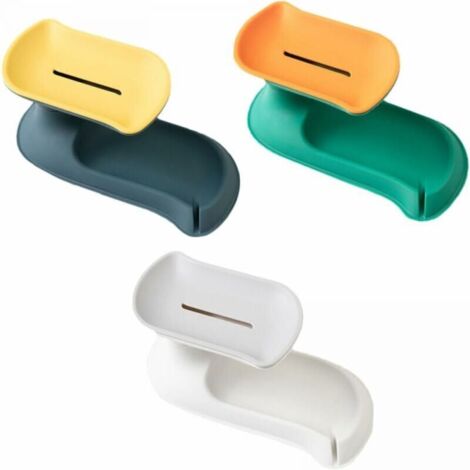 Piezas Caja de Jabón Contenedor de Jabón de Manos Jabonera de Baño Jabonera Decorativa Jabonera de Cocina Jabonera Jabonera de Baño Jabonera de Plástico sin Perforar (1/4)