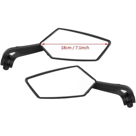 Piezas de espejos laterales para motocicleta, espejo retrovisor retro negro con barra en L y barra en R (1/5)