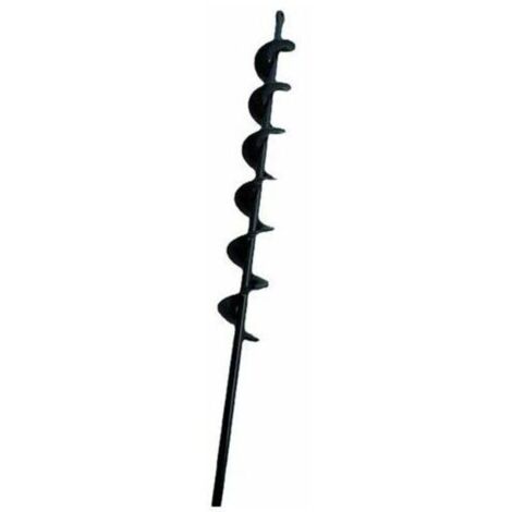Barrena espiral negra para siembra y plantación de suelo de jardín, 50 mm x 450 mm.