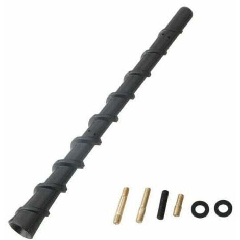 Antena de techo de automóvil, antena de radio de repuesto universal, antena de látigo, mástil de 18 cm con adaptador M4, M5, M6 para estéreo FM AM de camión. (1/4)