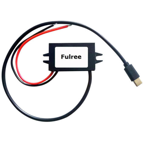 Módulo de fuente de alimentación CC-CC reductor de voltaje USB tipo C de 12 V a 5 V y 3 A, resistente al agua, compatible con Raspberry Pi 4, teléfonos móviles y automóviles. (1/4)