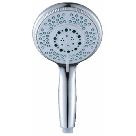 Ducha de mano de 5 chorros para baño, cabezal de ducha grande (G1/2 pulgada, 150 mm), cromado (1/4)