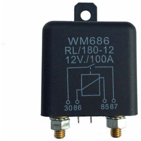 Relé de arranque de alta corriente de 12 V CC, 100 A, 2,4 W, de alta resistencia, con 4 pines de encendido y apagado continuo para coche, camión, motor con orificio de montaje grande. (1/4)