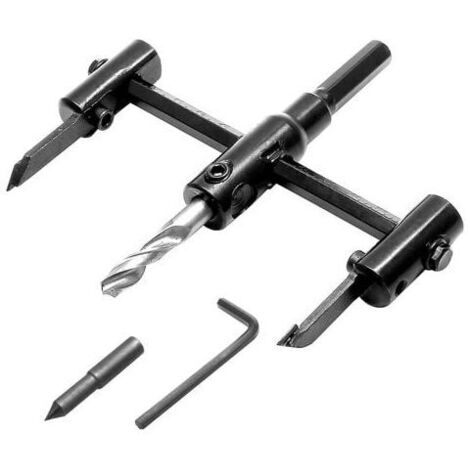 Sierra de corona ajustable, broca ajustable, 30-120 mm, broca para madera para perforar agujeros en madera, plástico y yeso. (1/4)