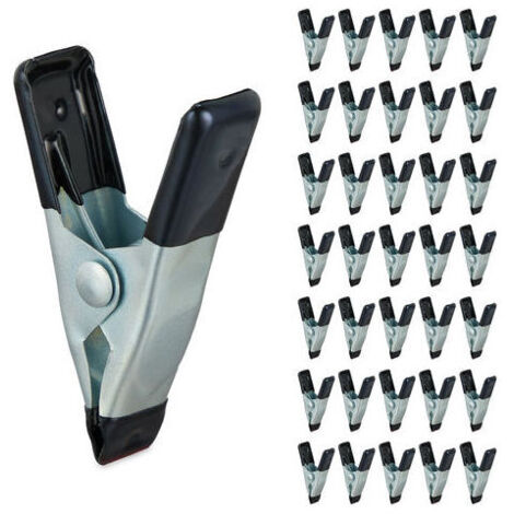 Juego de 36 abrazaderas adhesivas para modelismo DIY, ancho de sujeción: 20 mm, pequeñas abrazaderas negras. (1/4)