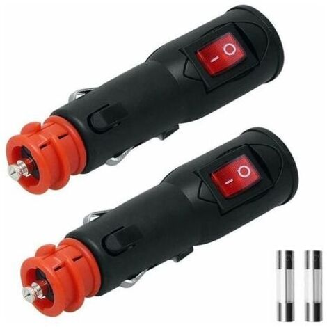 Enchufe de encendedor universal de 12 V con interruptor y fusible para toma HELLA DIN de 12 mm/20 mm. Cable de 12 V-24 V hasta 2 x 2,5 mm² para autocaravanas, barcos y motocicletas. (1/4)
