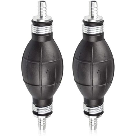 Bomba manual de combustible de goma de 8 mm - Pera de cebado de combustible para automóviles, motocicletas y embarcaciones (negra) - Bomba de transferencia manual (1/4)