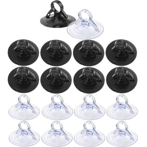 Ventosa de 45 mm, 60 piezas, ventosas de PVC transparente, ventosas negras, ventosa de plástico sin ganchos, ventosas para baño, ventana, parasol de coche (1/4)