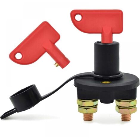 Interruptor de desconexión de batería de coche, 12/24 V, 500 A máx., interruptor de emergencia para coche, disyuntor de batería, camión, barco, embarcación (1/4)