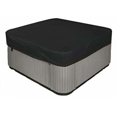 Cubierta cuadrada para jacuzzi 210D, muy duradera e impermeable, con protección UV, 218 x 218 x 30 cm (largo x ancho x alto), color negro (1/4)
