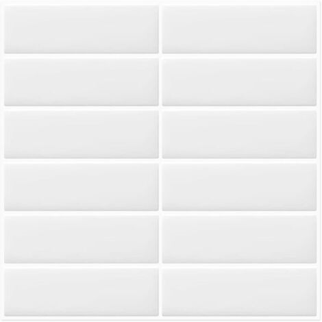 Pegatinas autoadhesivas para azulejos de cocina y baño, diseño de metro, color blanco, 10 hojas (30 x 30 cm)