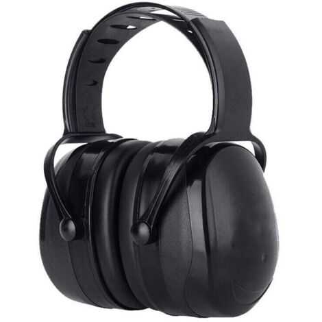Auriculares cómodos y ajustables con cancelación de ruido para adultos con una atenuación SNR de 38 dB para entornos ruidosos o estresantes - Negro (1/4)