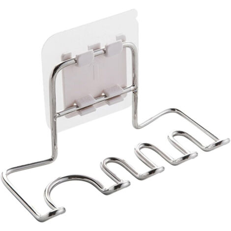Portacepillos de dientes de acero inoxidable montado en la pared, estante de almacenamiento colgante para baño (1/4)