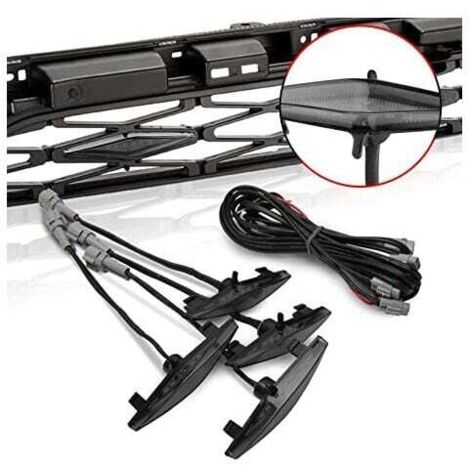 Paquete de 4 luces LED de rejilla ámbar (negras) con fusible e instrucciones para Toyota 4Runner TRD Pro 2014-2022, incluidos SR5, TRD Off-Road, Limited, TRO Pro (1/4)