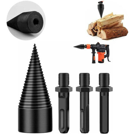 Partidor de troncos XVX, partidor de troncos, taladro de alta resistencia, destornillador cónico, divisor de escape de incendios, herramienta para cortar leña con vástago hexagonal, vástago cuadrado, (1/4)
