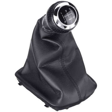 Pomo de cambio de marchas manual de cuero de 5 velocidades con manija en el maletero para Audi A3, A4, Q5, S3, S4, A4, B5, A4, B6, A4, B7, A6, C5 (1/4)