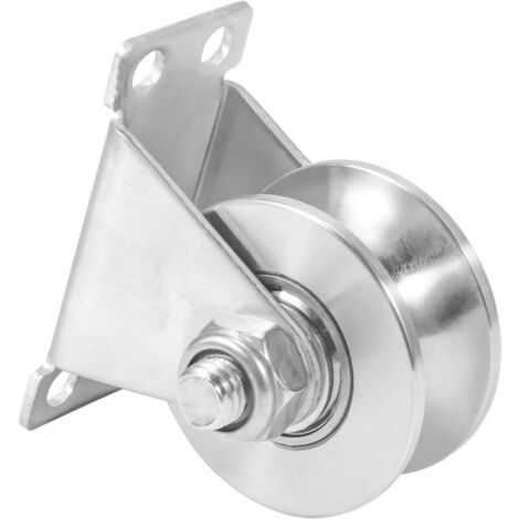Polea tensora de acero inoxidable - Polea con ranura en V - Alta resistencia - Acero inoxidable grueso - Silencioso - Para cuerdas