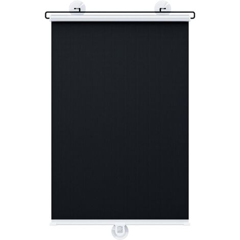 Estores enrollables con ventosas, cortinas opacas aislantes, cortinas retráctiles para balcón, cortinas de privacidad para casa y coche, cortinas aislantes negras – 45 x 125 cm