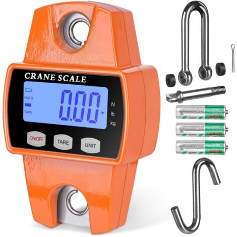 Báscula de elevación digital portátil naranja de 300 kg, báscula electrónica portátil con gancho para caza agrícola, pesca al aire libre (1/4)