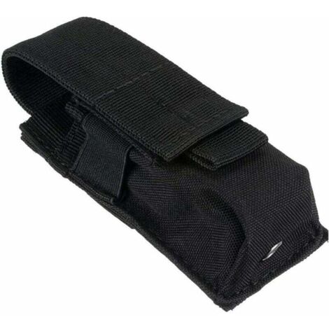 Bolsa de batería de nailon impermeable, bolsa táctica, accesorio para chaleco táctico, soporte para linterna de bolsillo (1/4)