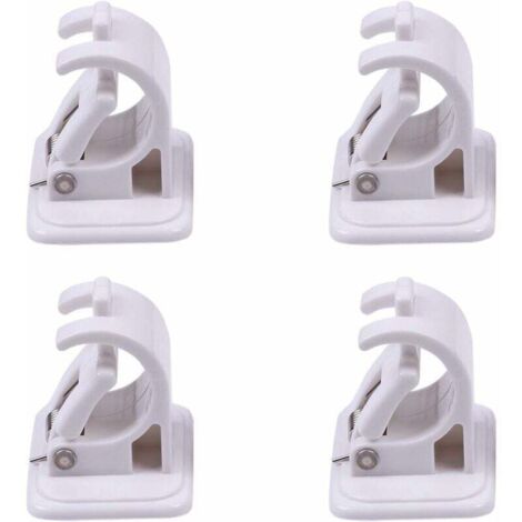 AIPERQ - 4 soportes para barra de cortina, ganchos de pared autoadhesivos, toallero, montaje en pared, sin necesidad de taladrar, para cocina y dormitorio (1/4)