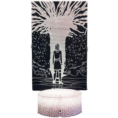 Lámpara de mesa pequeña con enchufe, luz nocturna LED 3D AIPERQ, luz visual estéreo colorida (1/2)