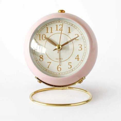 AIPERQ - Reloj despertador silencioso sin tictac, reloj de noche sin tictac con luz nocturna, despertador retro, movimiento de cuarzo, reloj a pilas, despertador para dormitorio