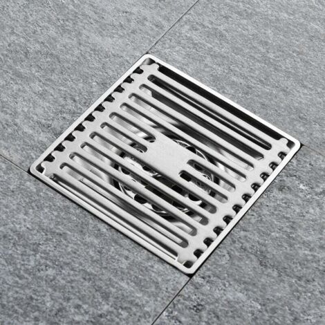 AIPERQ Rejilla cuadrada de acero inoxidable para desagüe de ducha, fregadero, cocina, baño, 15 cm