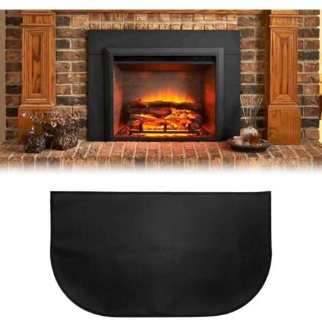 Alfombrilla para Chimenea, 100 x 50 cm, Protector contra Incendios Semicircular, Alfombrilla Ignífuga Delante de la Chimenea, Alfombrilla Ignífuga para Exteriores, Resistente al Agua, para Chimenea, E