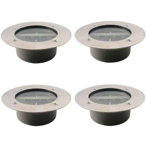 Foco solar LED resistente al agua IP65 para jardín y césped, blanco frío, paquete de 4