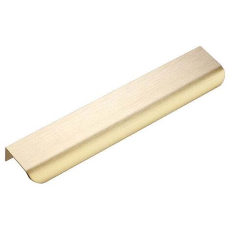 AIPERQ - Juego de 5 tiradores dorados para muebles y armarios de cocina - Tirador dorado de perfil, tirador de cajón de latón cepillado en aleación de aluminio, distancia entre centros de 128 mm, long