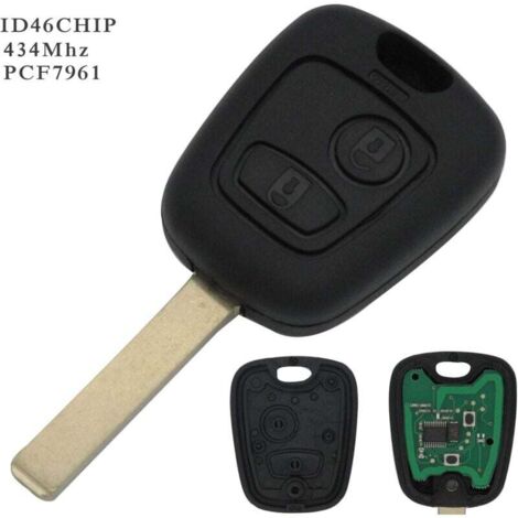 AIPERQ Llave completa con electrónica para programar PLIP Peugeot 107 207 307 407 106 206 306 406 Citroen C1 C2 C3 C4 C5 C6 C8 Xsara Saxo Berlingo Carcasa mando a distancia @Pro-Plip