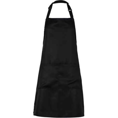 Pack de 2 delantales de chef, delantal negro con 2 bolsillos, delantal ajustable e impermeable, para hombres y mujeres, para cocinar, jardinería y restaurantes.