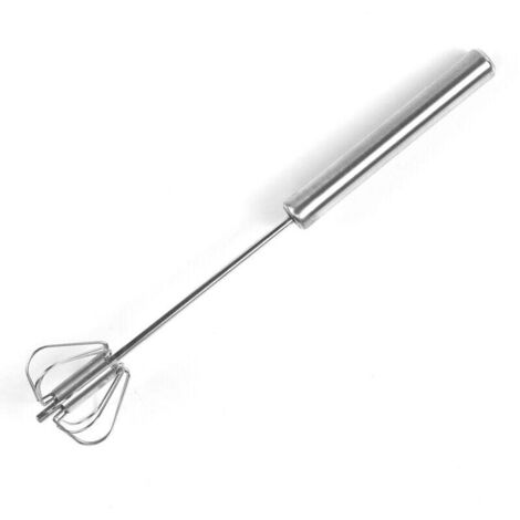 1 batidor de huevos de acero inoxidable, batidor manual de cocina, batidora giratoria, batidor de huevos, 30 cm (1/4)